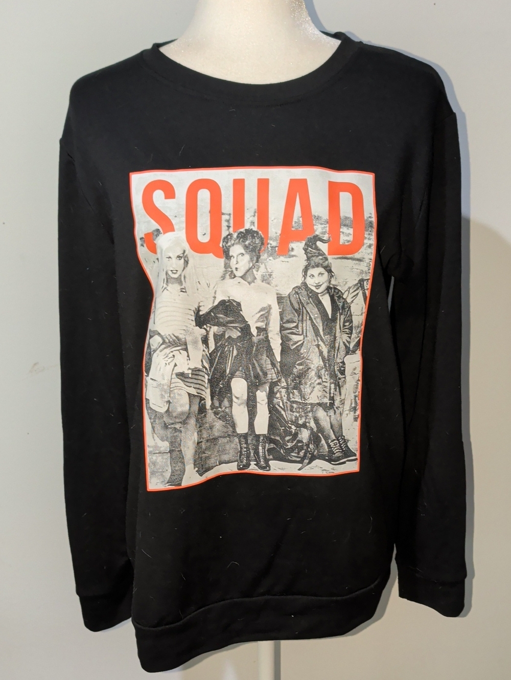 Women's Hocus Pocus SQUAD Graphic Black Crewneck Soft Cozy Sweatshirt